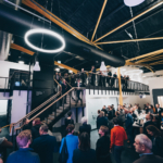 A photo of lots of people listening to a talk at the Science Creates centre in Bristol