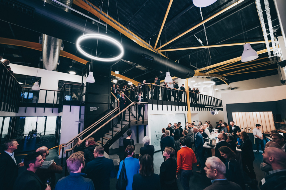 A photo of lots of people listening to a talk at the Science Creates centre in Bristol