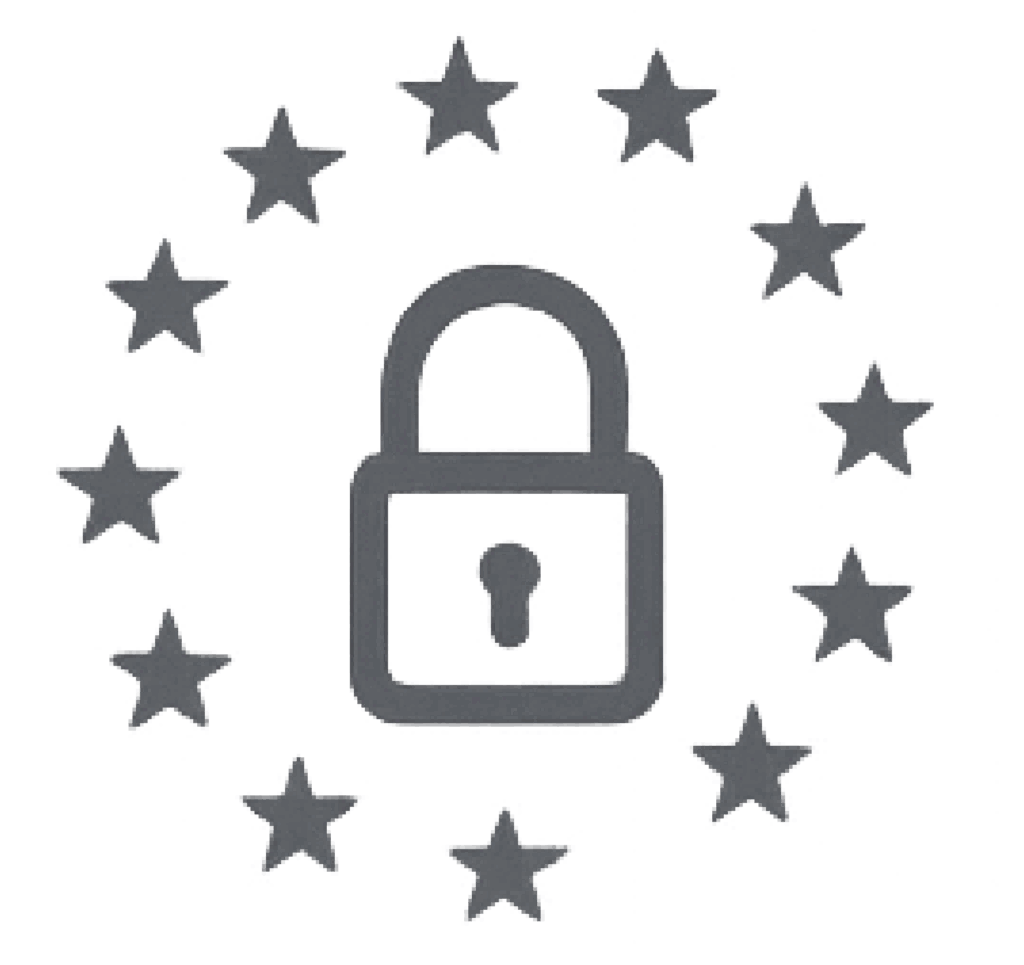 GDPR icons - lock with European stars around it
